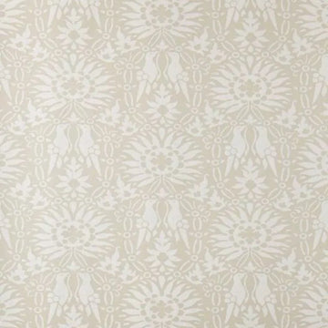 Closeup of a wallpaper showing its Floral, Neutrals, Two-tone pattern, color, and subtle texture.