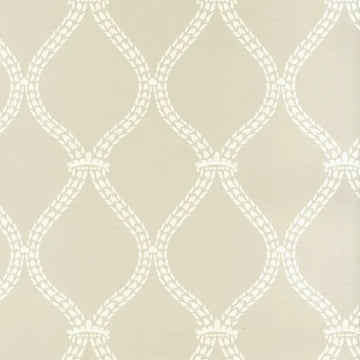 Closeup of a wallpaper showing its Contemporary, Neutrals, Trellis, Two-tone pattern, color, and subtle texture.