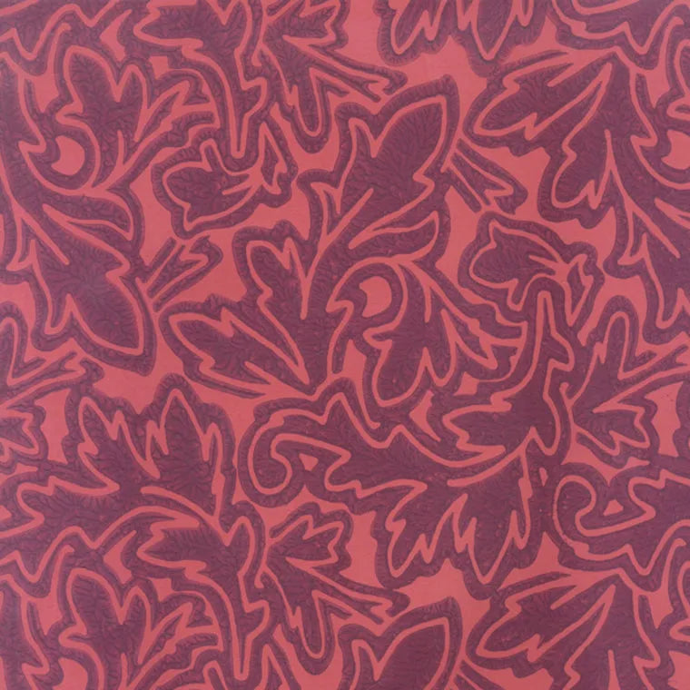 Closeup of a wallpaper showing its Contemporary, Floral, Nature, Red, Two-tone pattern, color, and subtle texture.