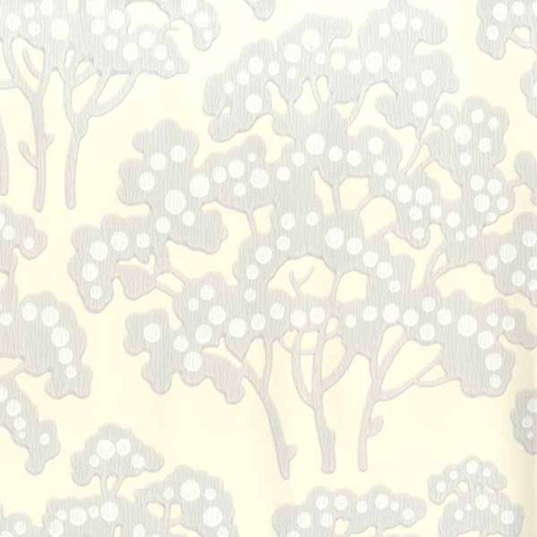 Closeup of a wallpaper showing its Contemporary, Floral, Nature, Neutrals, Two-tone, Yellow pattern, color, and subtle texture.