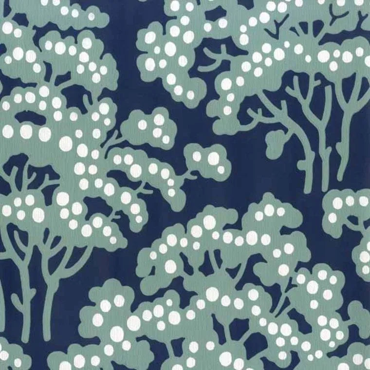 Closeup of a wallpaper showing its Blue, Contemporary, Floral, Green, Multicolour, Nature pattern, color, and subtle texture.