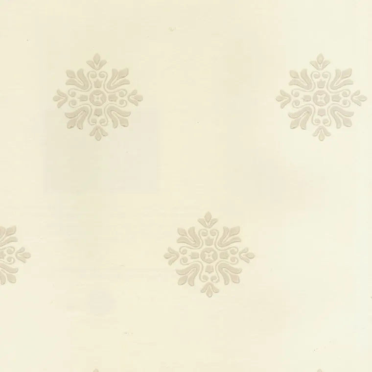 Closeup of a wallpaper showing its Contemporary, Cream, Floral pattern, color, and subtle texture.