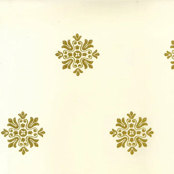 Closeup of a wallpaper showing its Contemporary, Cream, Floral, Gold pattern, color, and subtle texture.