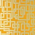 Closeup of a wallpaper showing its Contemporary, Geometric, Gold, Two-tone, Yellow pattern, color, and subtle texture.