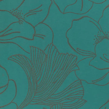 Closeup of a wallpaper showing its Blue, Contemporary, Floral, Green, Nature pattern, color, and subtle texture.