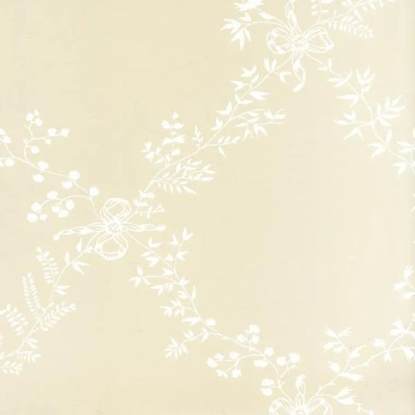Closeup of a wallpaper showing its Neutrals, Trellis, Two-tone, Yellow pattern, color, and subtle texture.