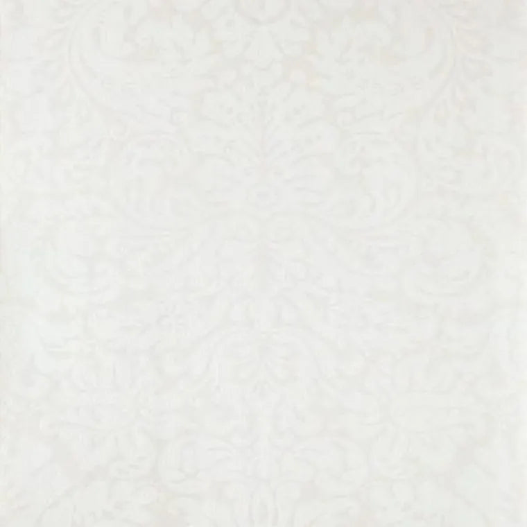 Closeup of a wallpaper showing its Damask, Monochrome, Neutrals pattern, color, and subtle texture.