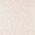 Closeup of a wallpaper showing its Damask, Pink, Two-tone pattern, color, and subtle texture.