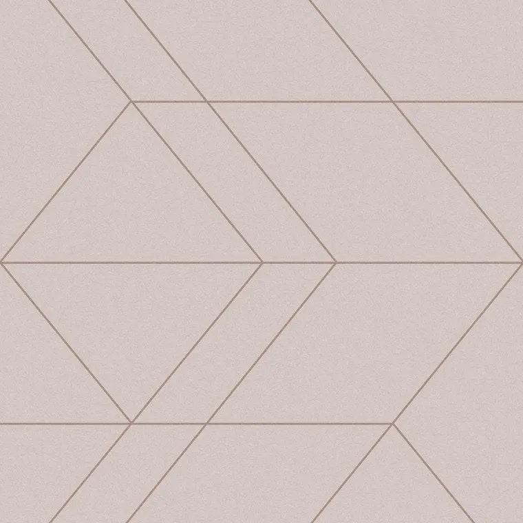 Closeup of a wallpaper showing its Contemporary, Geometric, Pink pattern, color, and subtle texture.