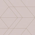 Closeup of a wallpaper showing its Contemporary, Geometric, Pink pattern, color, and subtle texture.