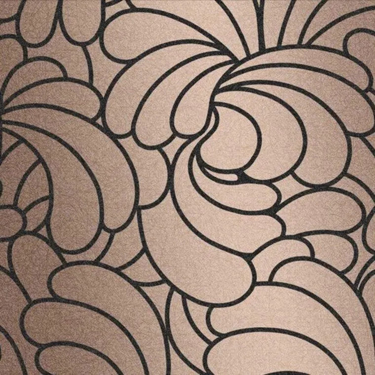 Closeup of a wallpaper showing its Brown, Contemporary, Two-tone pattern, color, and subtle texture.