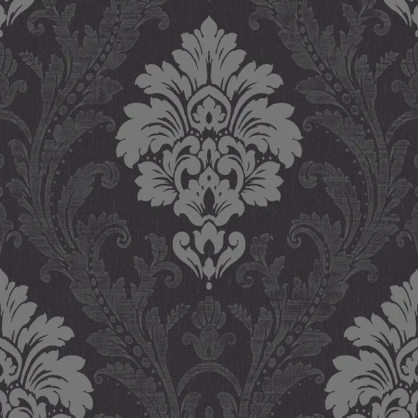 Closeup of a wallpaper showing its Damask, Monochrome, Textures pattern, color, and subtle texture.