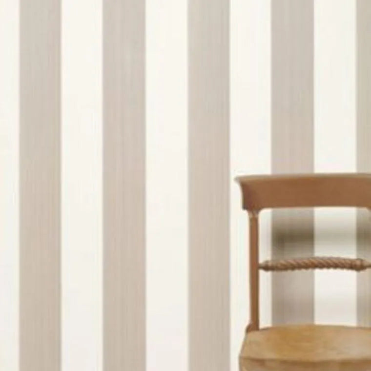 Closeup of a wallpaper showing its Contemporary, Neutrals, Stripes, Two-tone pattern, color, and subtle texture.