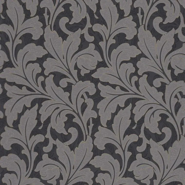 Closeup of a wallpaper showing its Floral, Neutrals, Two-tone pattern, color, and subtle texture.