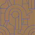 Closeup of a wallpaper showing its Art-Deco, Contemporary, Neutrals, Two-tone pattern, color, and subtle texture.