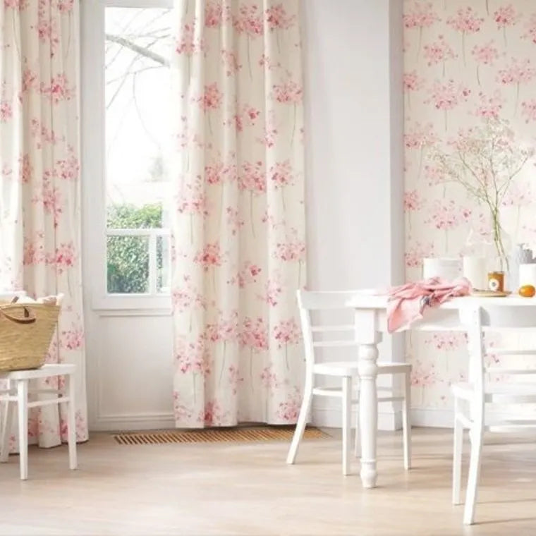 Closeup of a wallpaper showing its Floral, Two-tone pattern, color, and subtle texture.