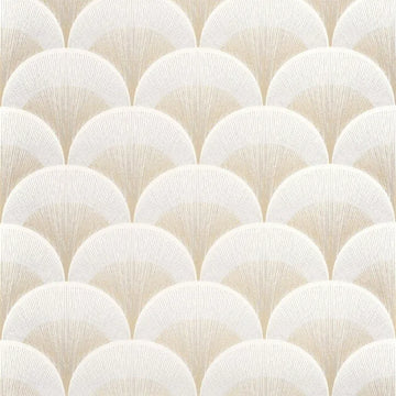 Closeup of a wallpaper showing its Art-Deco, Contemporary, Neutrals, Two-tone pattern, color, and subtle texture.