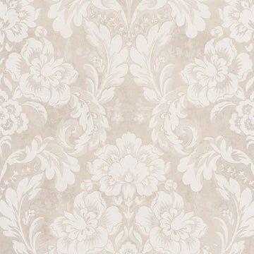 Closeup of a wallpaper showing its Contemporary, Floral, Neutrals, Two-tone pattern, color, and subtle texture.