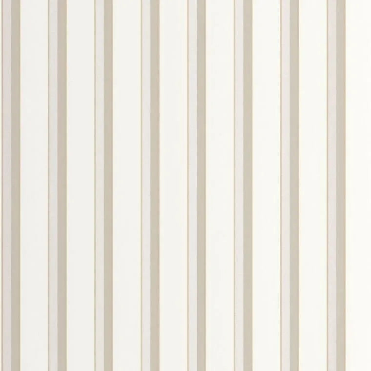 Closeup of a wallpaper showing its Contemporary, Neutrals, Stripes, Two-tone pattern, color, and subtle texture.