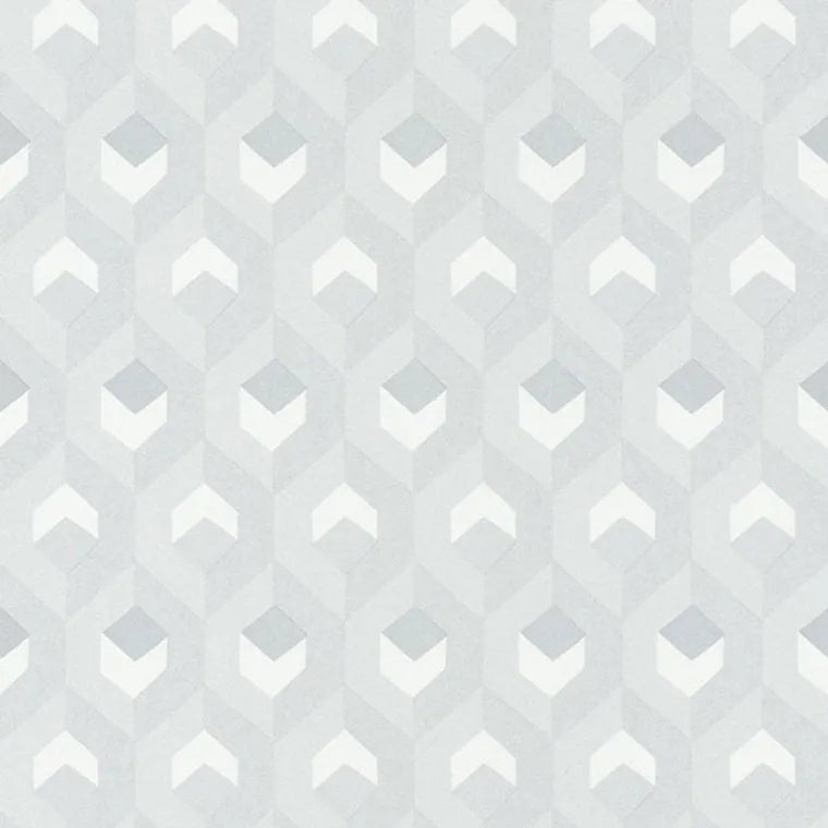 Closeup of a wallpaper showing its Contemporary, Geometric, Monochrome, Two-tone pattern, color, and subtle texture.