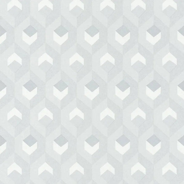 Closeup of a wallpaper showing its Contemporary, Geometric, Monochrome, Two-tone pattern, color, and subtle texture.