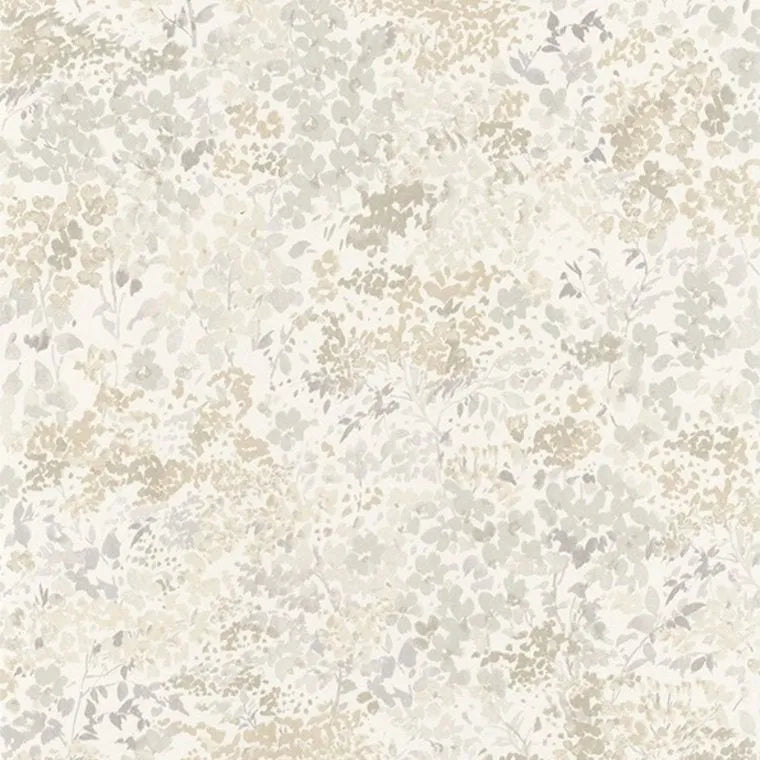 Closeup of a wallpaper showing its Floral, Nature, Neutrals pattern, color, and subtle texture.