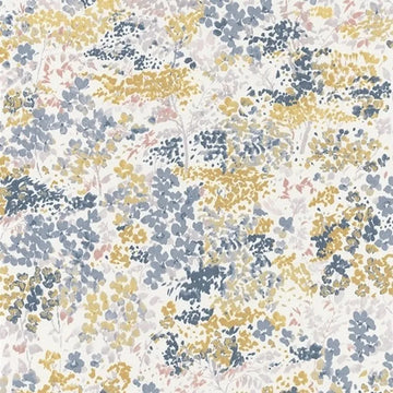 Closeup of a wallpaper showing its Floral, Multicolour, Nature pattern, color, and subtle texture.