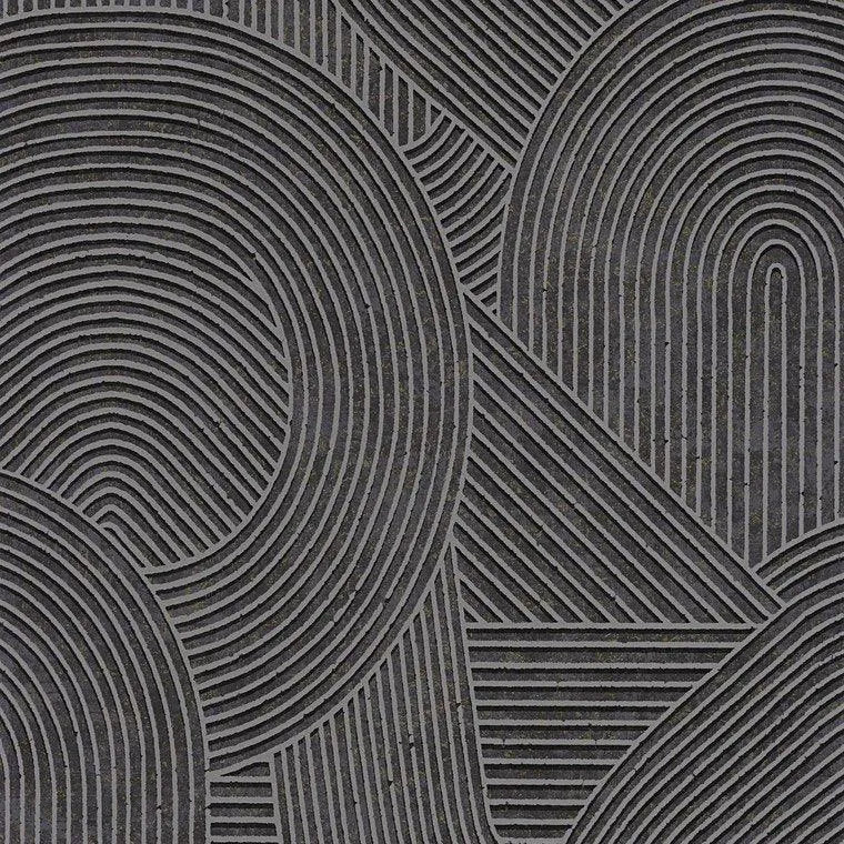 Closeup of a wallpaper showing its Art-Deco, Contemporary, Dramatic, Geometric, Monochrome, Unicolour pattern, color, and subtle texture.