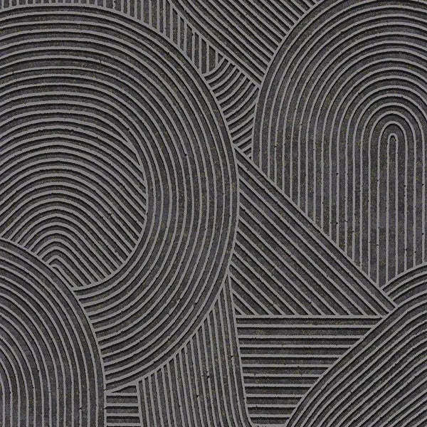 Closeup of a wallpaper showing its Art-Deco, Contemporary, Dramatic, Geometric, Monochrome, Unicolour pattern, color, and subtle texture.