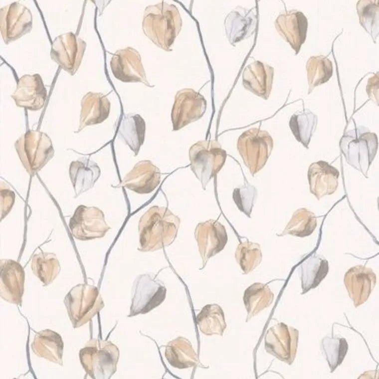 Closeup of a wallpaper showing its Nature, Neutrals pattern, color, and subtle texture.