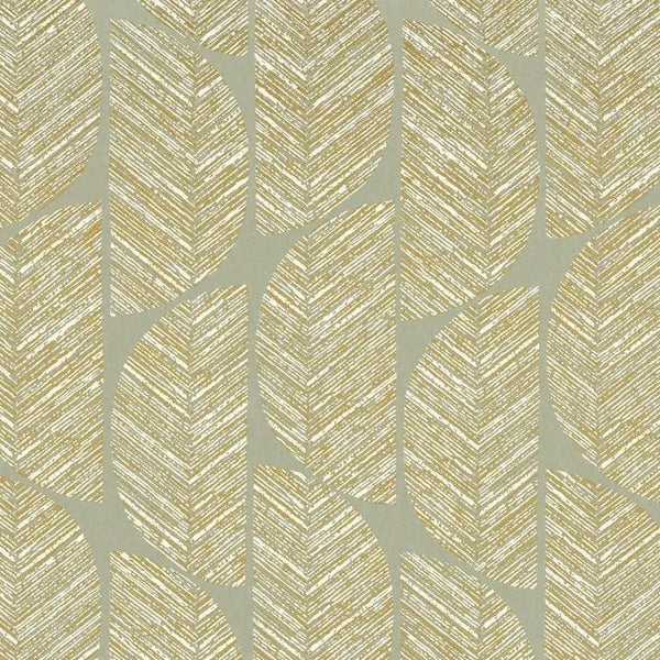Closeup of a wallpaper showing its Art-Deco, Contemporary, Geometric, Waves pattern, color, and subtle texture.