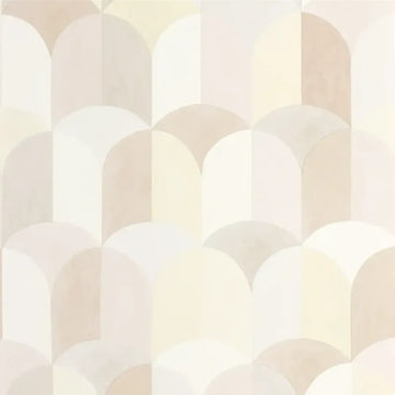 Closeup of a wallpaper showing its Art-Deco, Contemporary, Geometric, Neutrals pattern, color, and subtle texture.