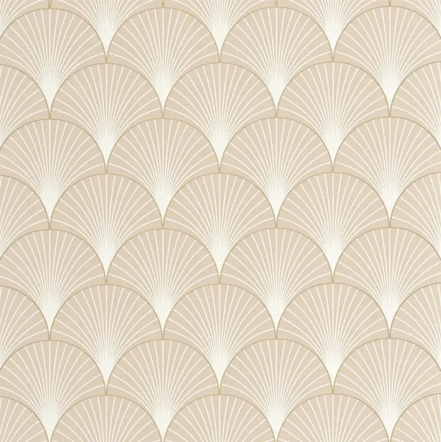 Closeup of a wallpaper showing its Art-Deco, Contemporary, Neutrals, Two-tone pattern, color, and subtle texture.