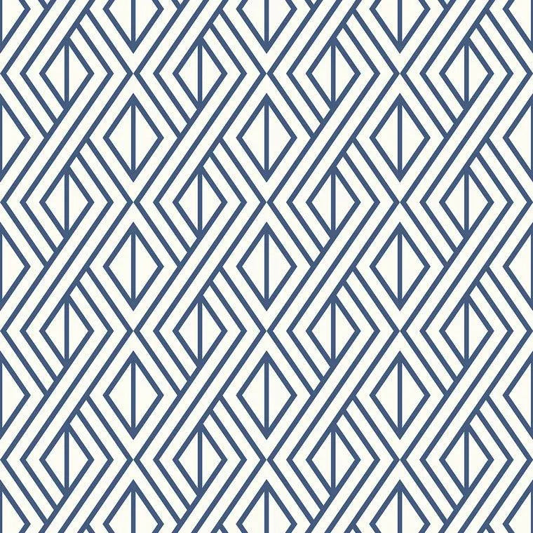 Closeup of a wallpaper showing its Blue, Contemporary, Geometric, Two-tone pattern, color, and subtle texture.