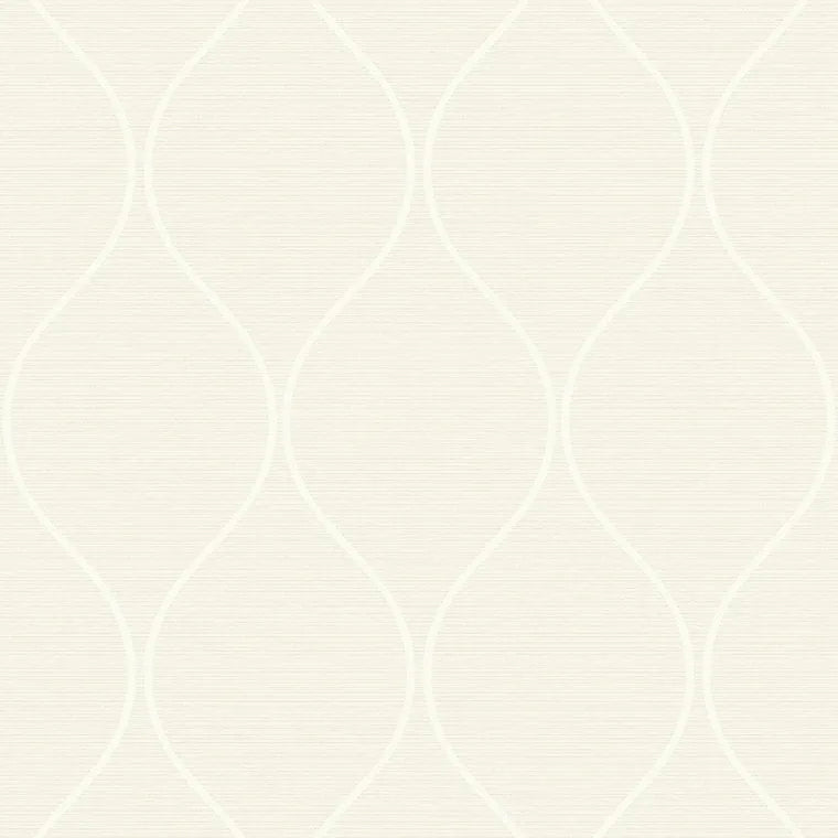 Closeup of a wallpaper showing its Contemporary, Cream, Neutrals, Trellis, Unicolour pattern, color, and subtle texture.