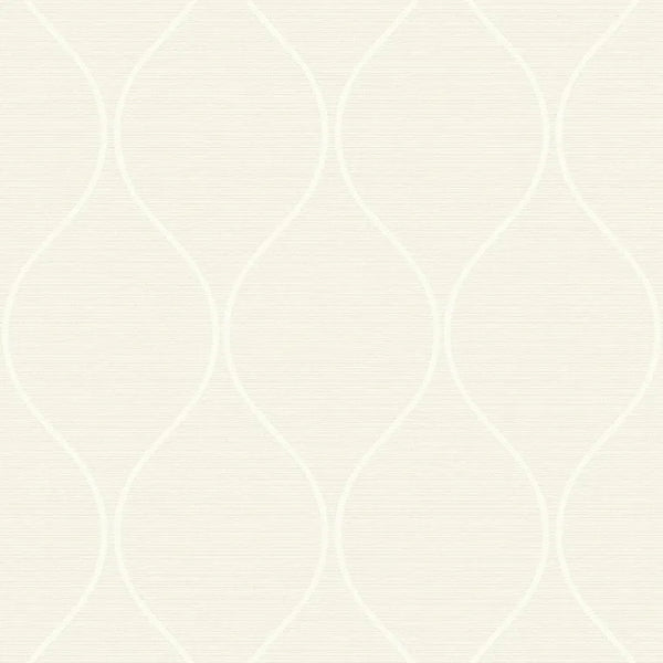 Closeup of a wallpaper showing its Contemporary, Cream, Neutrals, Trellis, Unicolour pattern, color, and subtle texture.