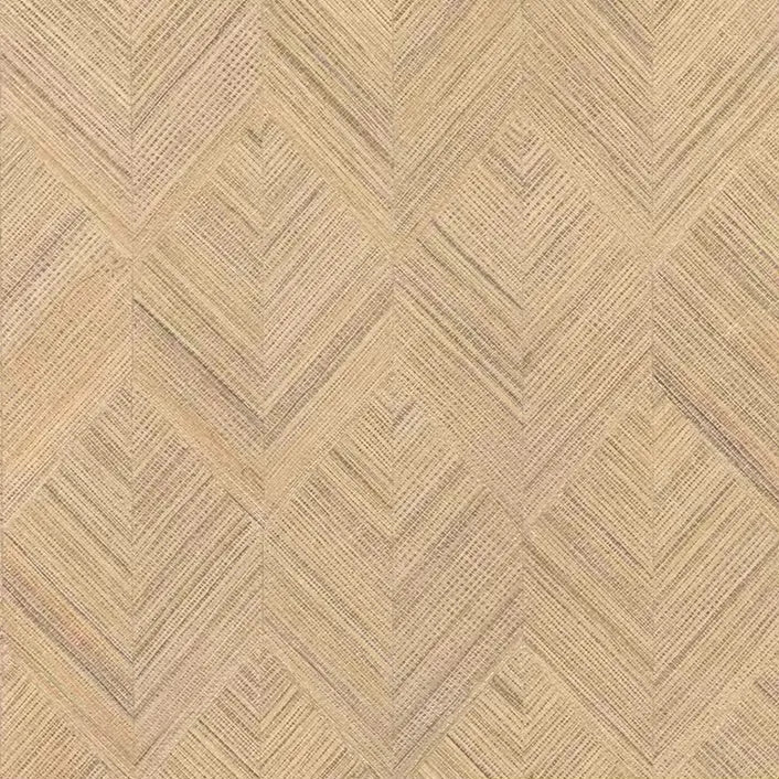 Closeup of a wallpaper showing its Geometric, Neutrals, Sisal pattern, color, and subtle texture.