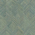 Closeup of a wallpaper showing its Geometric, Green, Sisal pattern, color, and subtle texture.