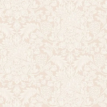 Closeup of a wallpaper showing its Floral, Neutrals, Two-tone pattern, color, and subtle texture.