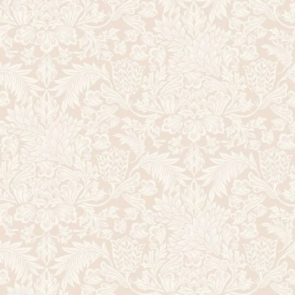 Closeup of a wallpaper showing its Floral, Neutrals, Two-tone pattern, color, and subtle texture.