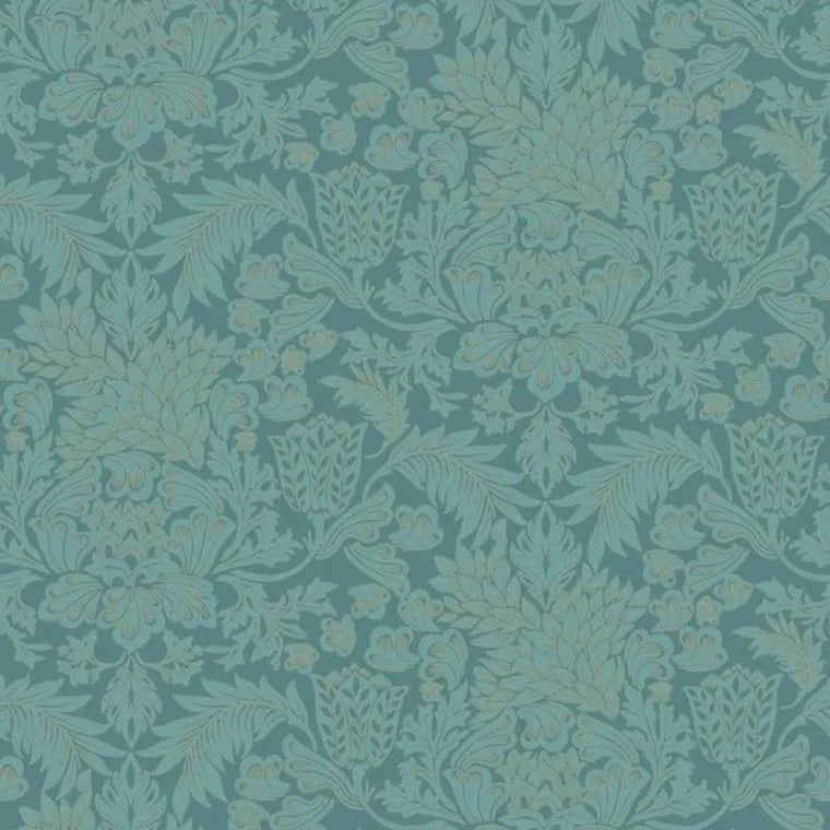 Closeup of a wallpaper showing its Floral, Two-tone pattern, color, and subtle texture.