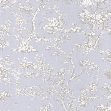 Closeup of a wallpaper showing its Floral, Two-tone pattern, color, and subtle texture.