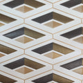 Geometric pattern wallpaper with black, gold, and white diamonds