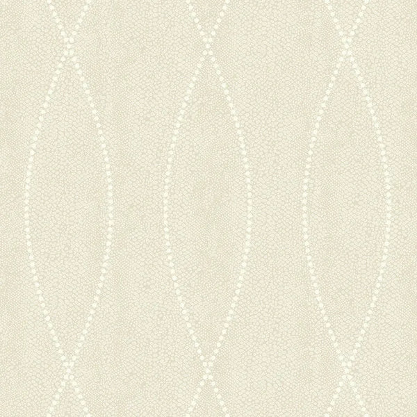 Closeup of a wallpaper showing its Contemporary, Cream, Neutrals, Trellis, Unicolour pattern, color, and subtle texture.