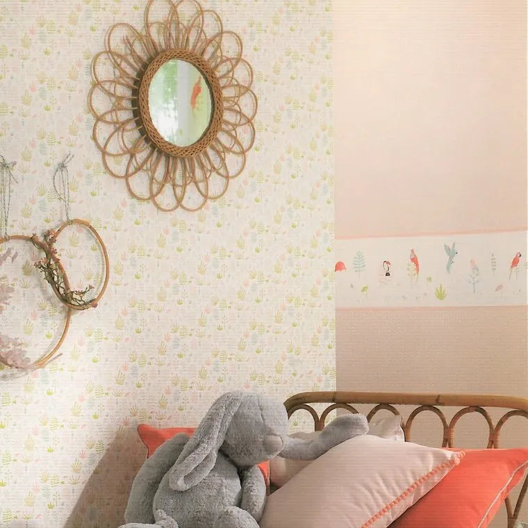 Closeup of a wallpaper showing its Kids, Neutrals, Two-tone pattern, color, and subtle texture.