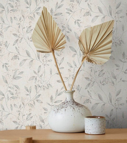 Marburg City Glam 32633 beige cream vine botanical wallpaper with lightly mottled ground