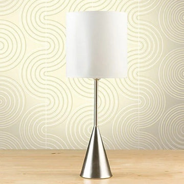 Closeup of a wallpaper showing its Contemporary, Cream, Neutrals, Unicolour, Waves pattern, color, and subtle texture.