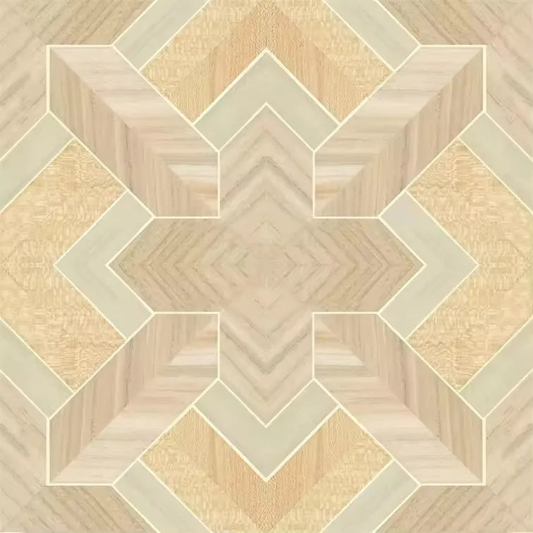 Closeup of a wallpaper showing its Geometric, Gold, Neutrals, Wood-veneer, Yellow pattern, color, and subtle texture.