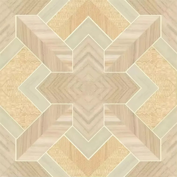Closeup of a wallpaper showing its Geometric, Gold, Neutrals, Wood-veneer, Yellow pattern, color, and subtle texture.