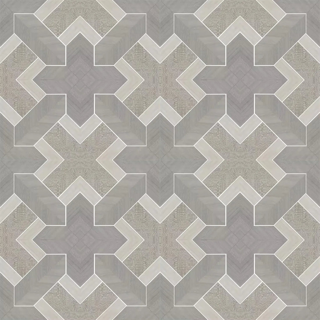 Closeup of a wallpaper showing its Geometric, Monochrome, Wood-veneer pattern, color, and subtle texture.